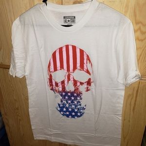 Converse Skull American Flag Tee Shirt XS